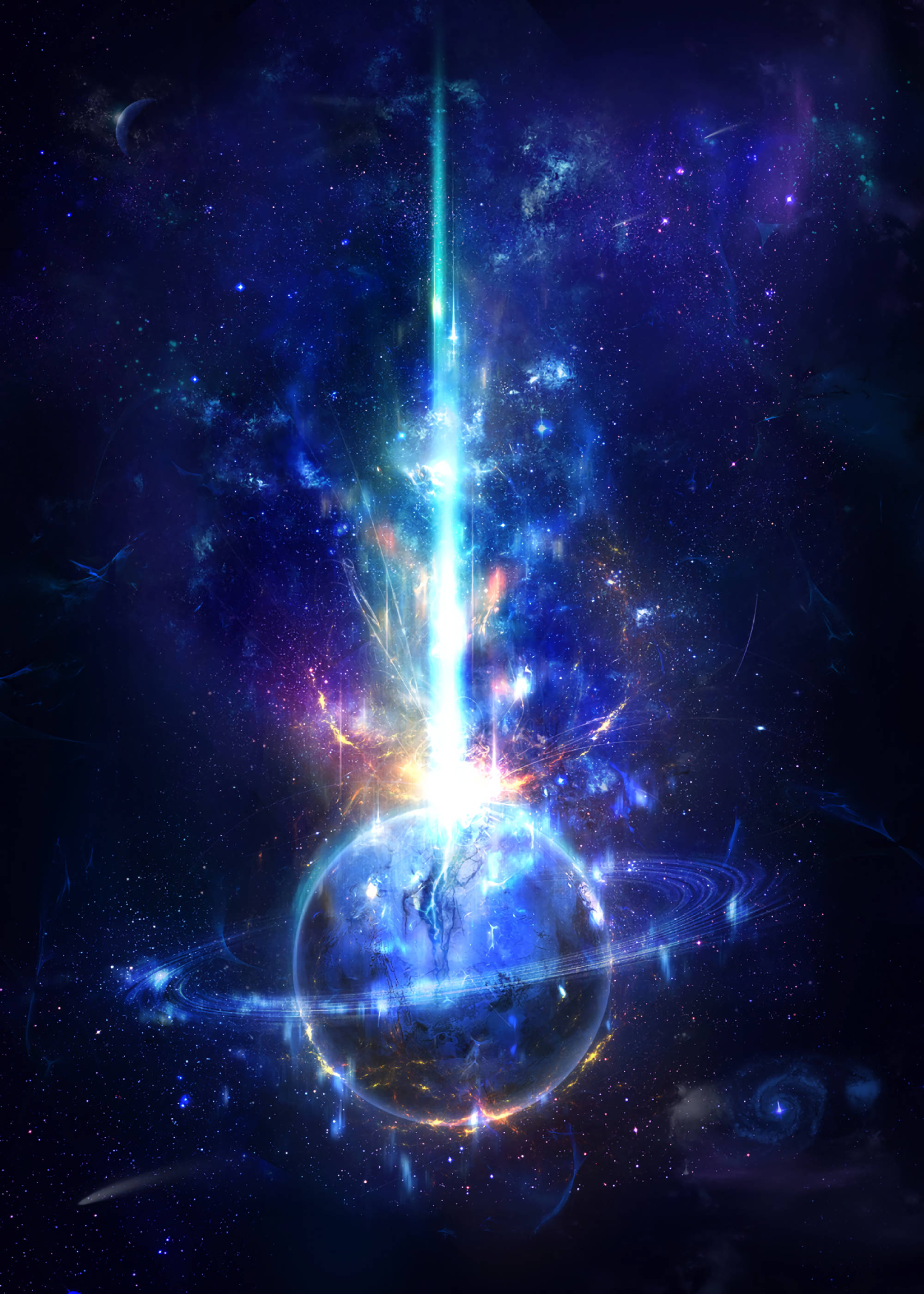 发光土星 壁紙