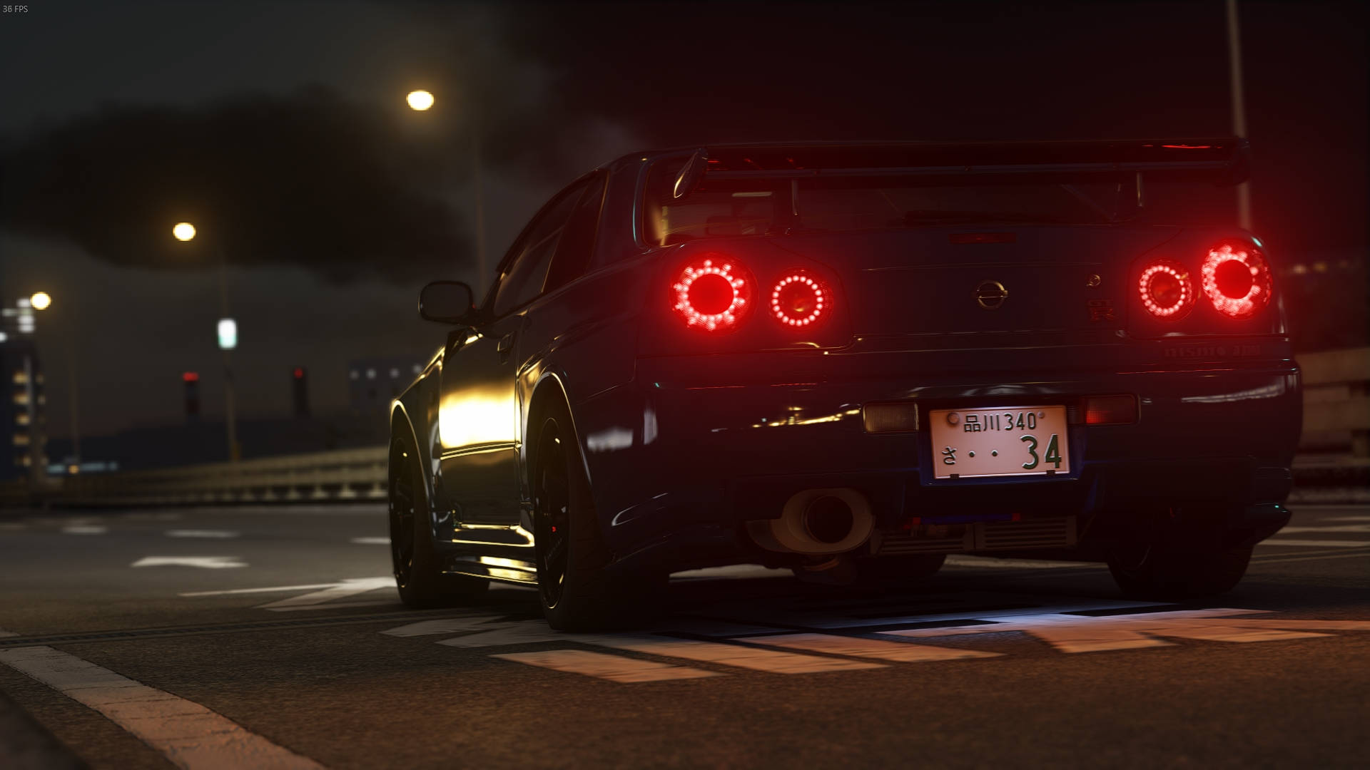 發光的日產Skyline GTR R34 壁紙