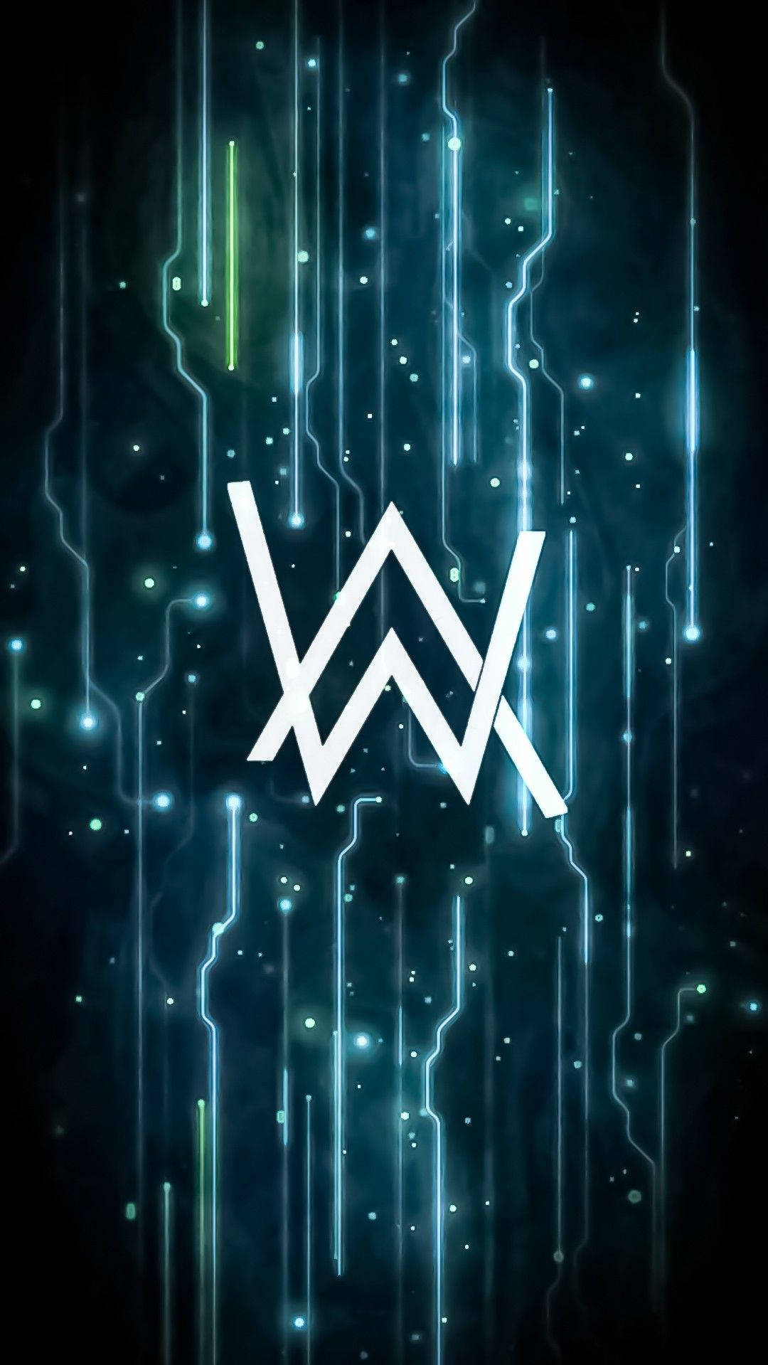 白色Alan Walker标志搭配抽象背景 壁紙