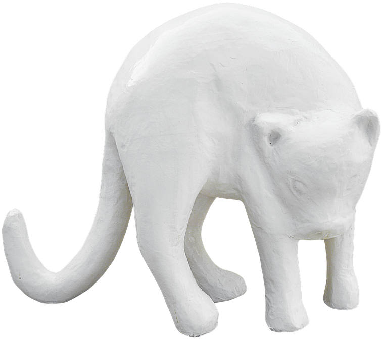白色石膏猫雕塑 壁紙