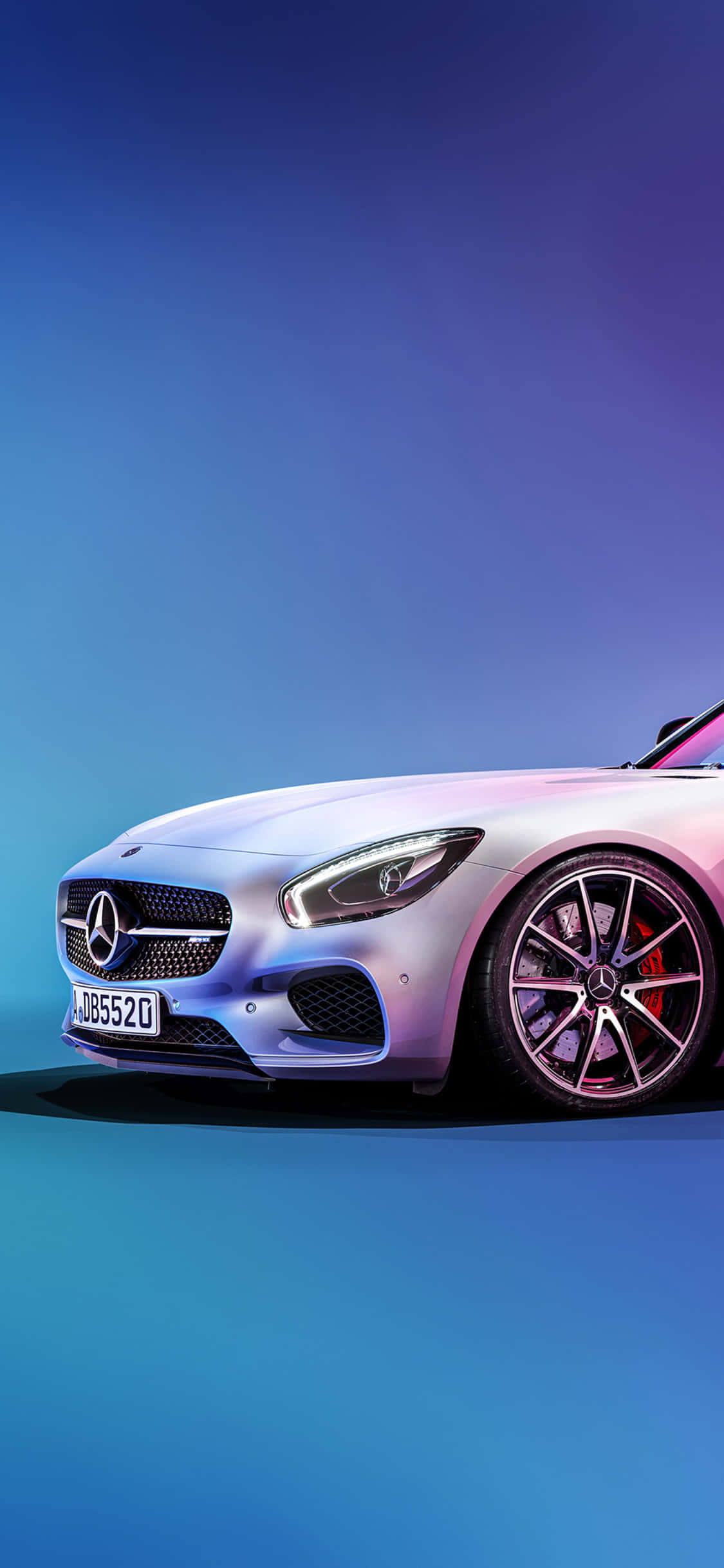 白色藍色背景 iPhone Xs Mercedes AMG 背景 壁紙