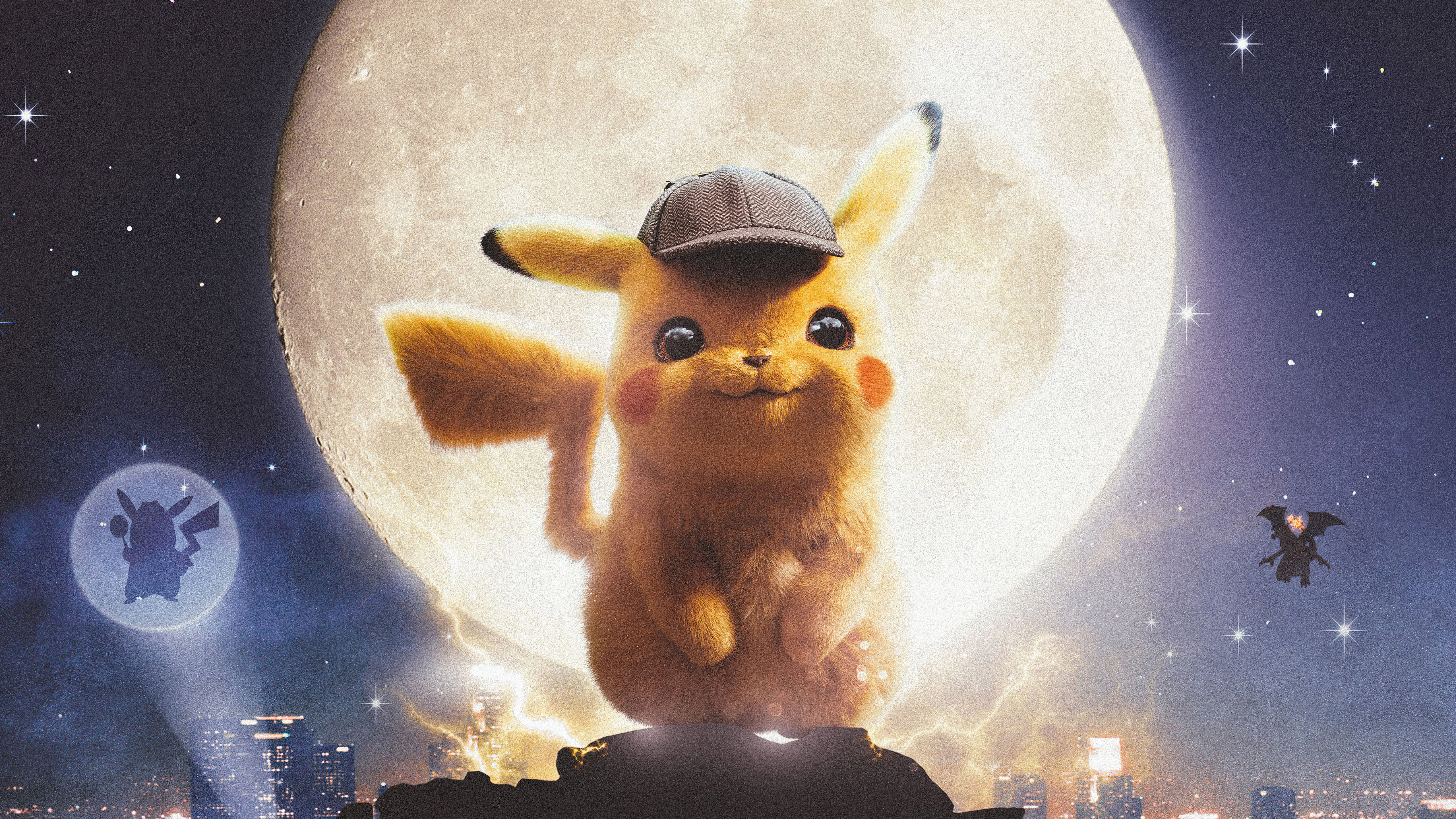 皮卡丘在星空之夜 壁紙