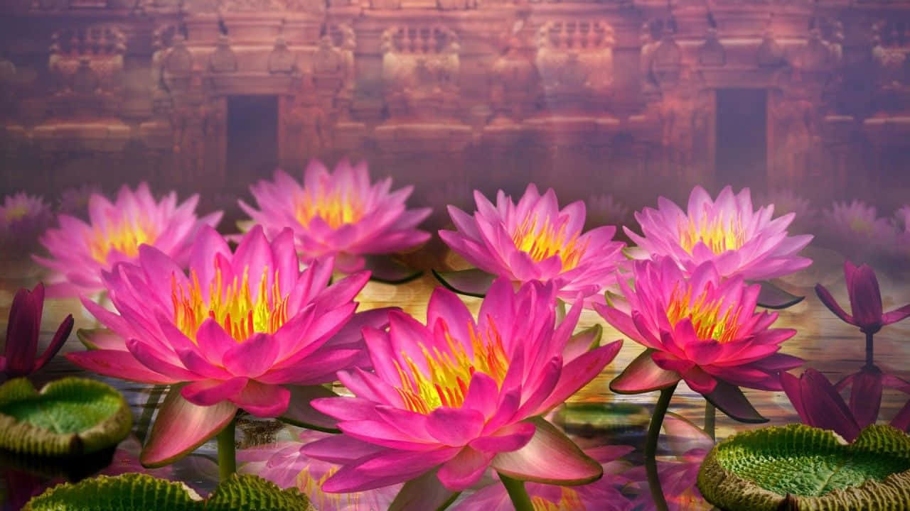 盛開的寧靜蓮花 壁紙