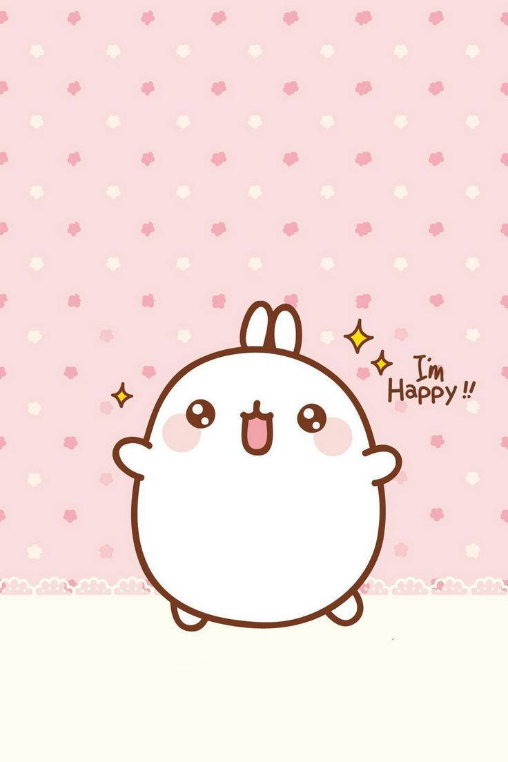 快樂兔子 Molang 卡哇伊桌布。 — 卡哇伊 壁紙