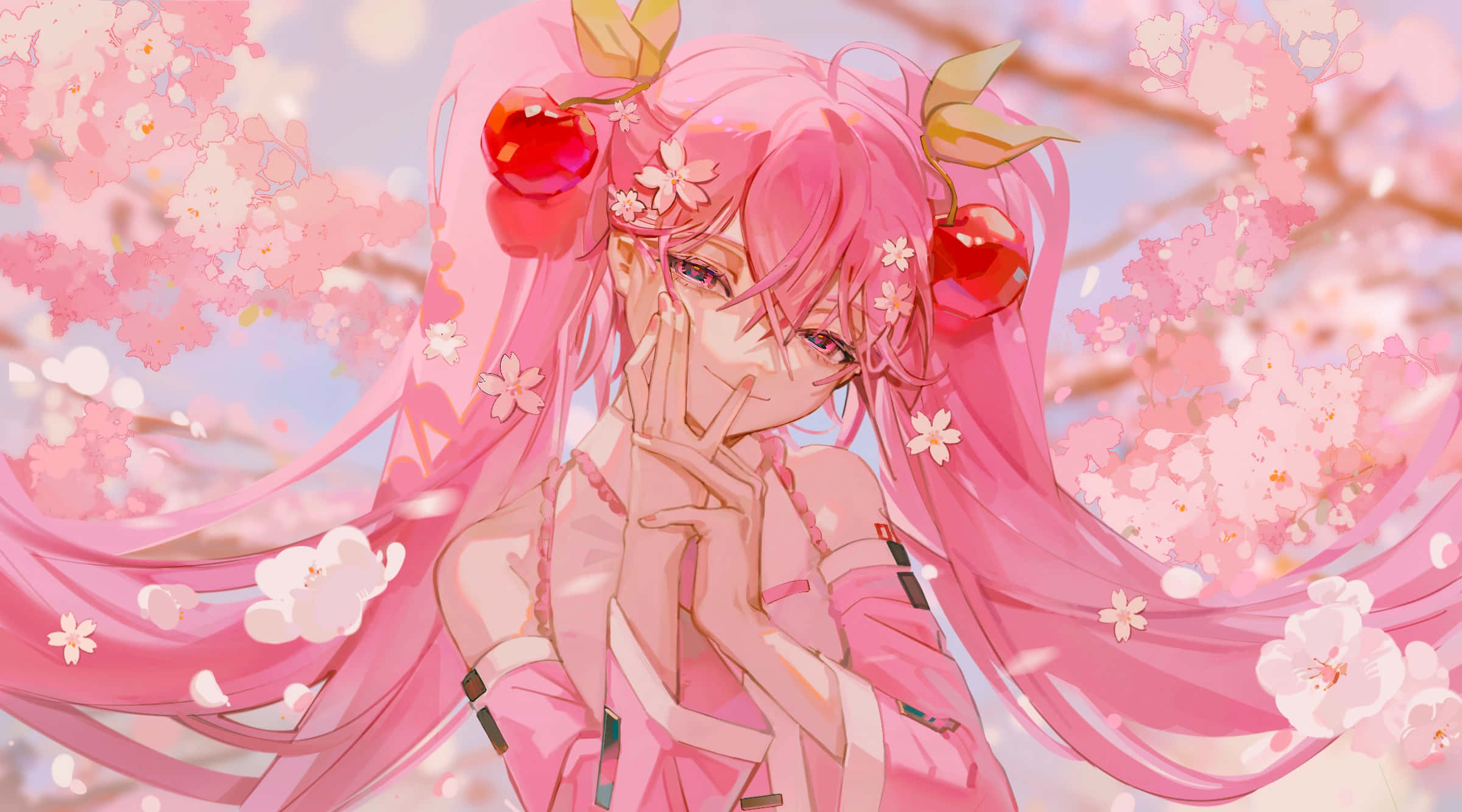 神祕的櫻花女神，櫻未來 壁紙