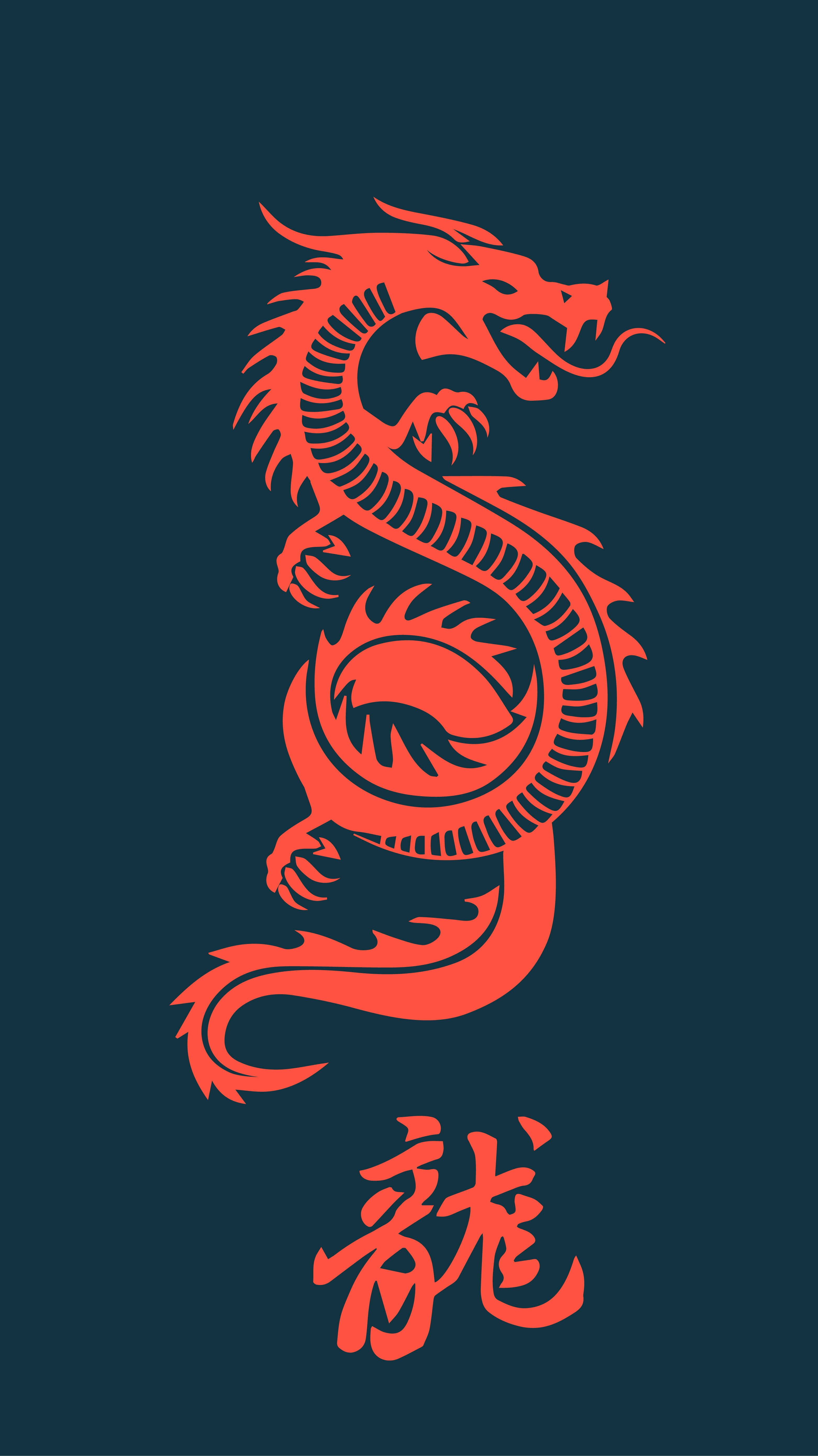 神秘日本龍藝術插畫 壁紙