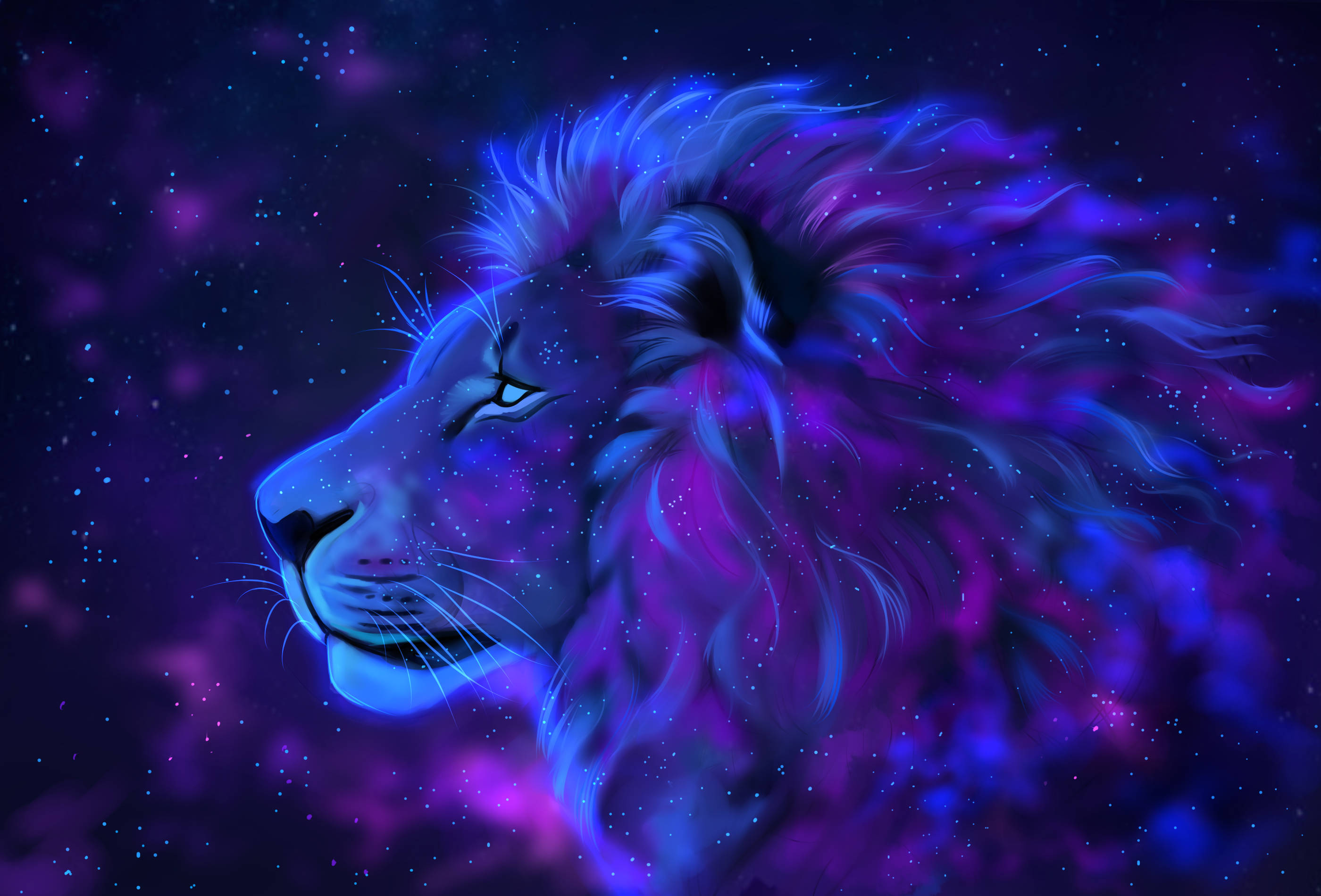 神秘星系獅王凝望宇宙 壁紙