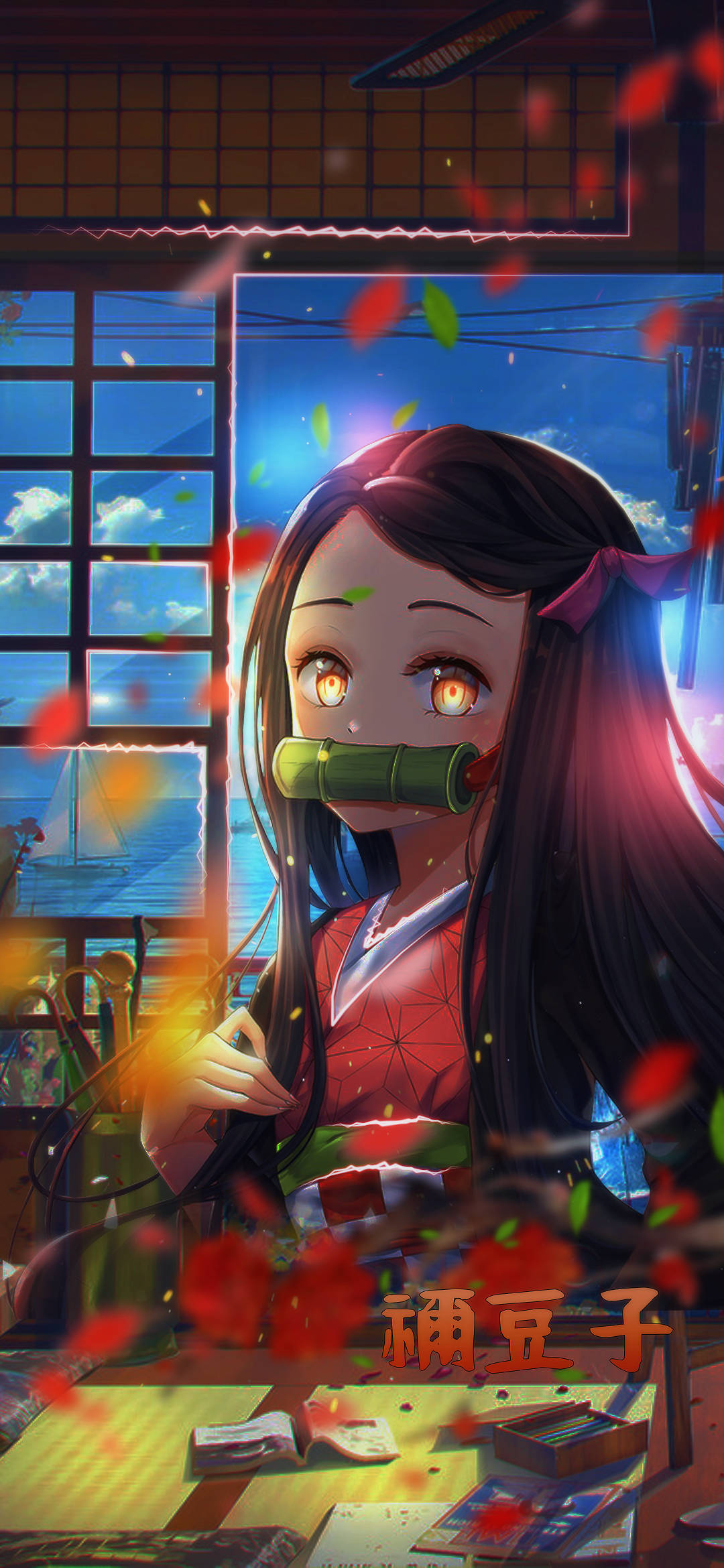 禰豆子手機落葉 壁紙