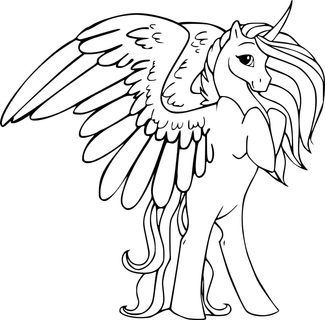 站立獨角獸著色圖 壁紙