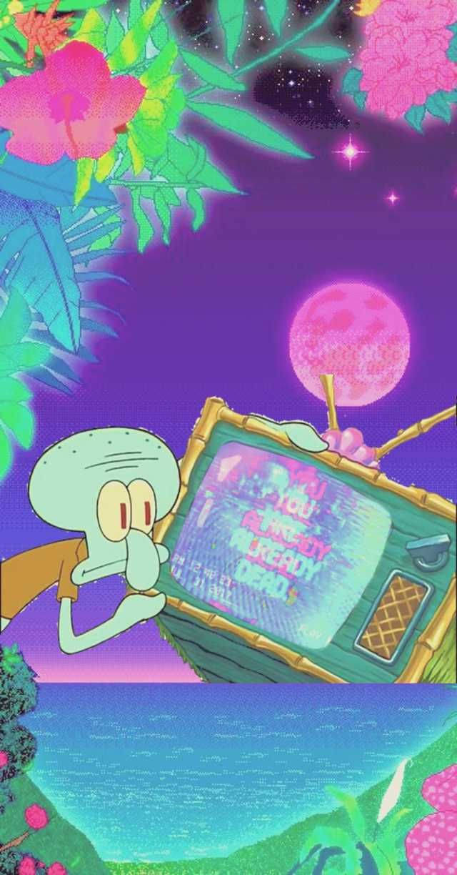 章魚哥迷幻美學 壁紙