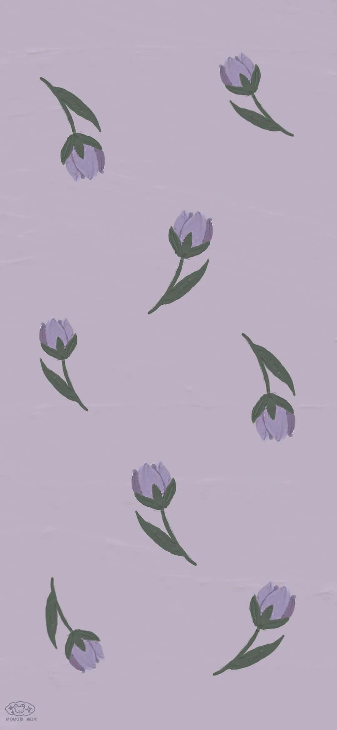简洁紫色花朵 壁紙