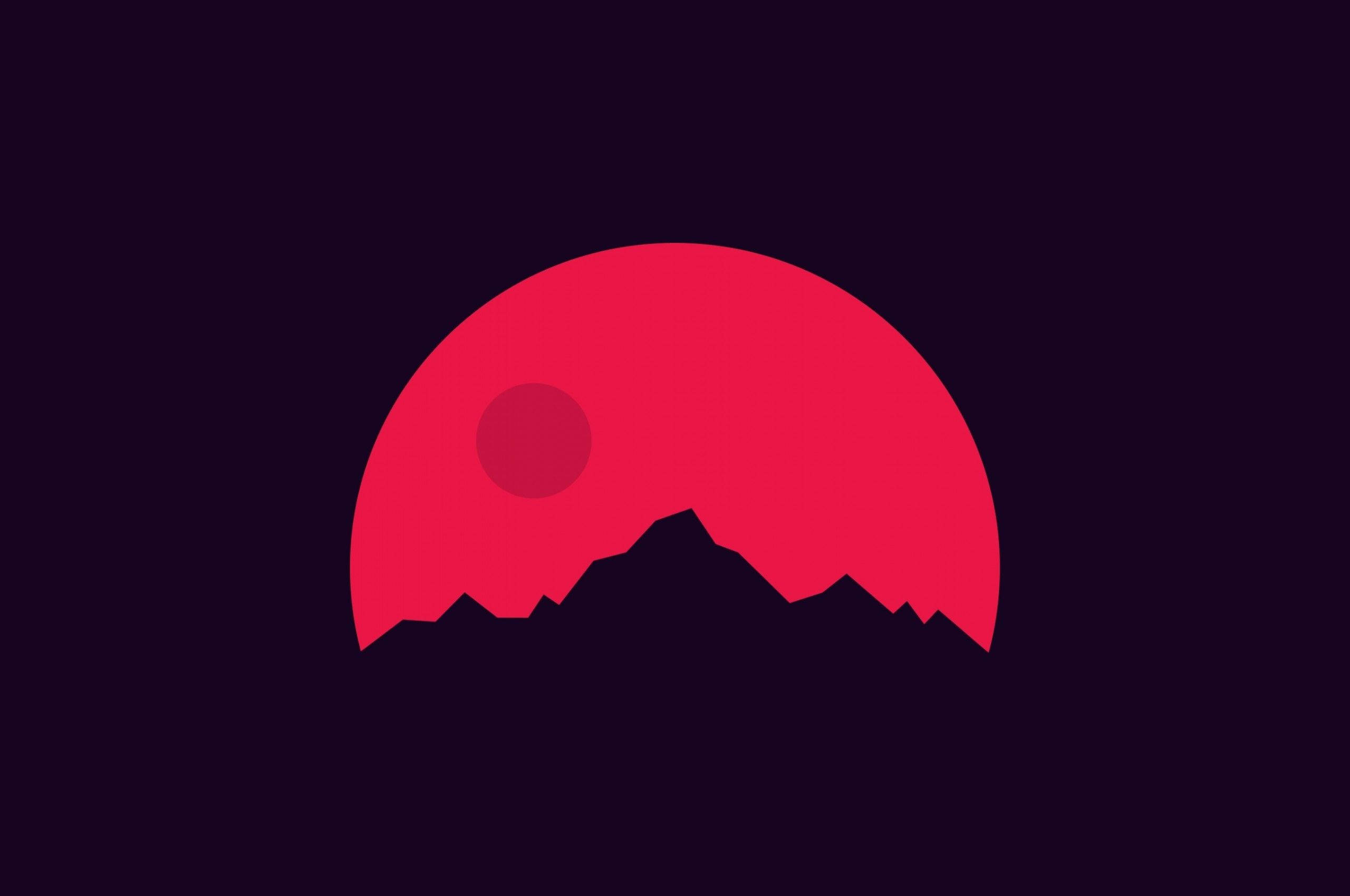 简约红山 壁紙