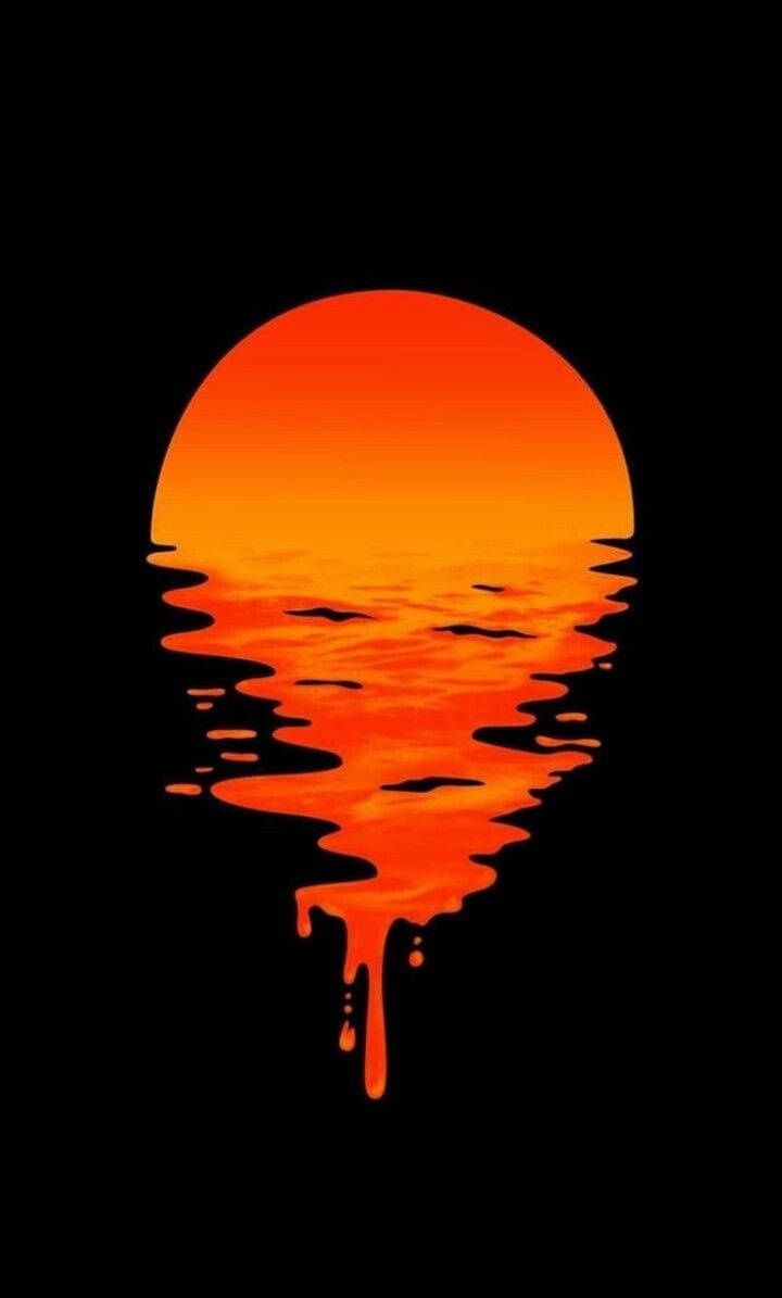 簡約美學滴落夕陽 壁紙