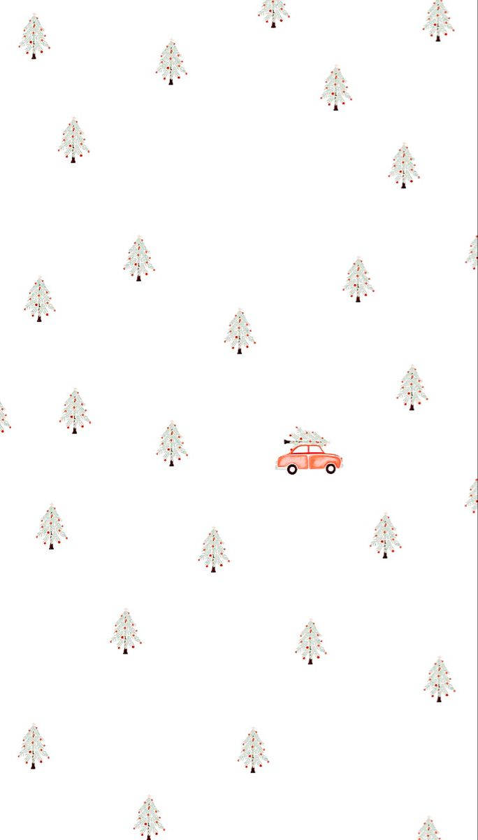 簡約聖誕樹與汽車 壁紙