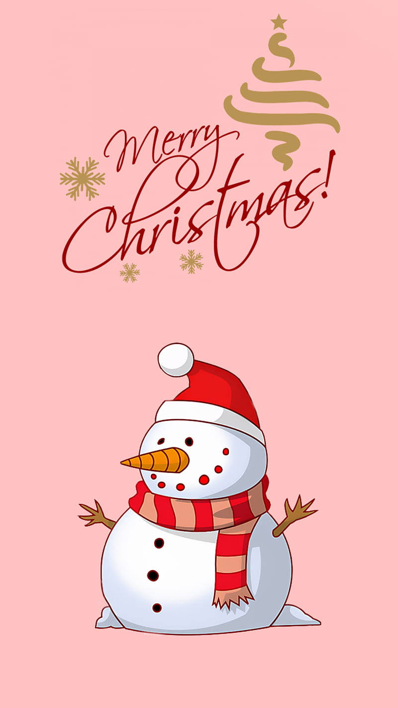 簡約聖誕雪人 壁紙