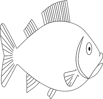 簡約黑白魚類插畫 壁紙