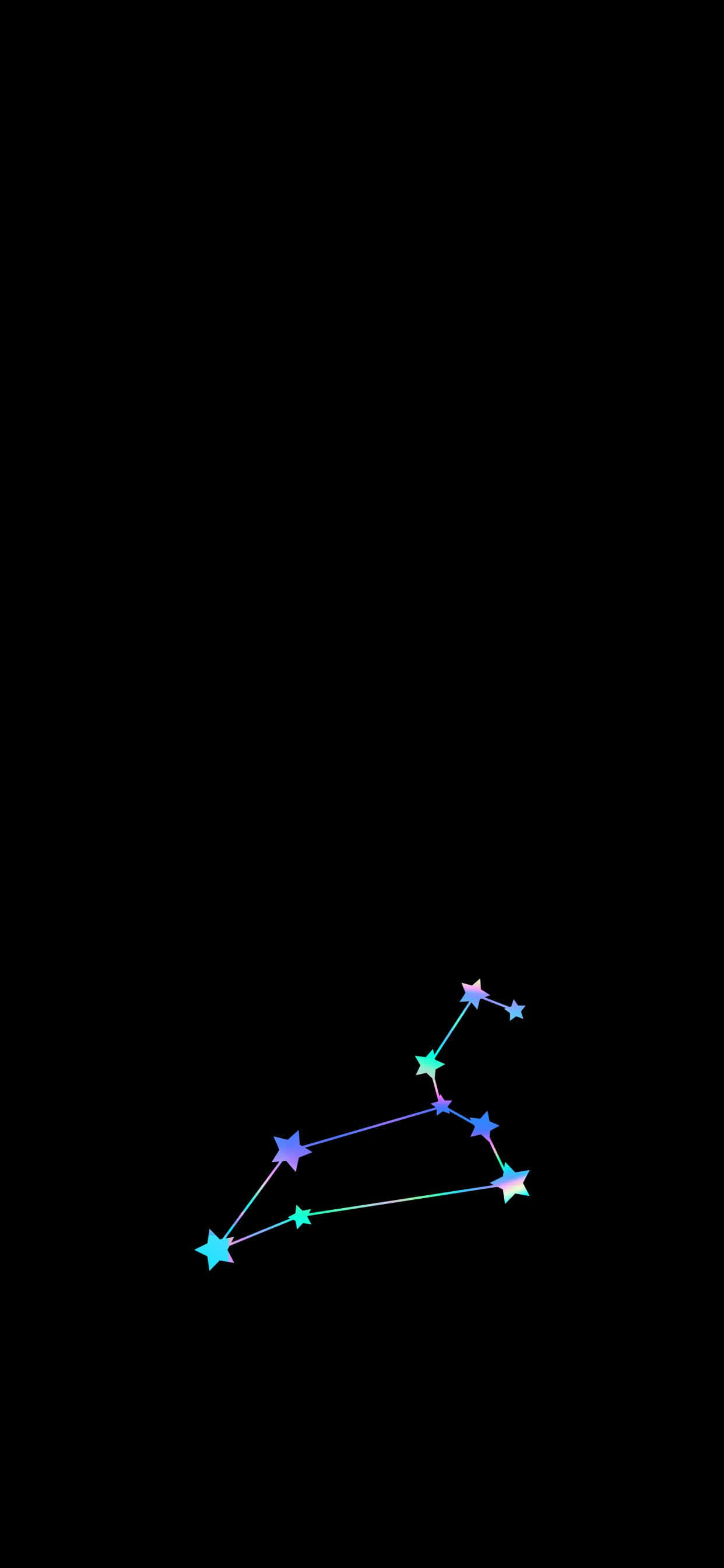 簡約黑色獅子座星圖 壁紙