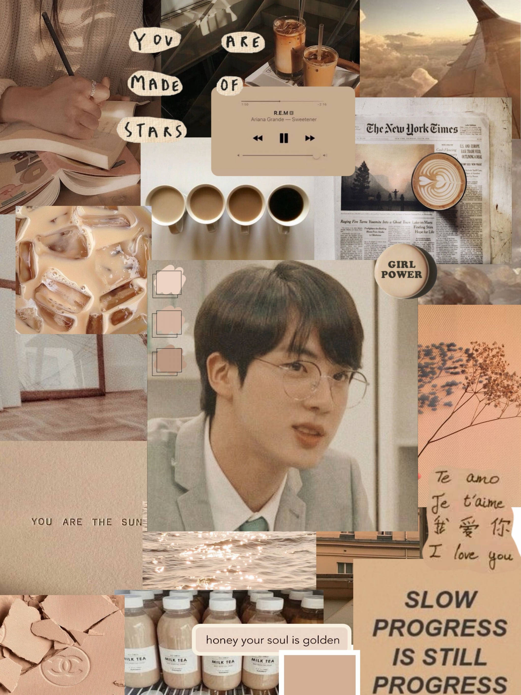 米棕美學 BTS Jin 壁紙