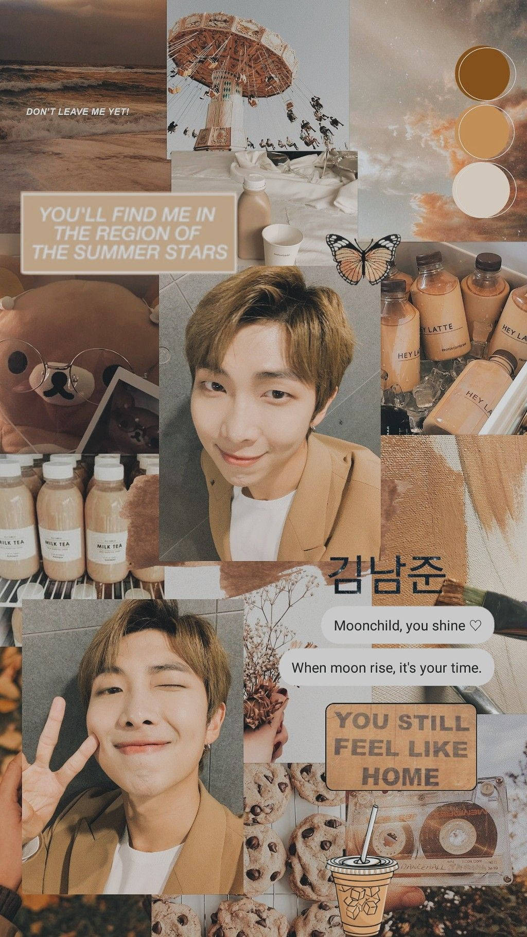 米色美学 BTS RM 壁紙
