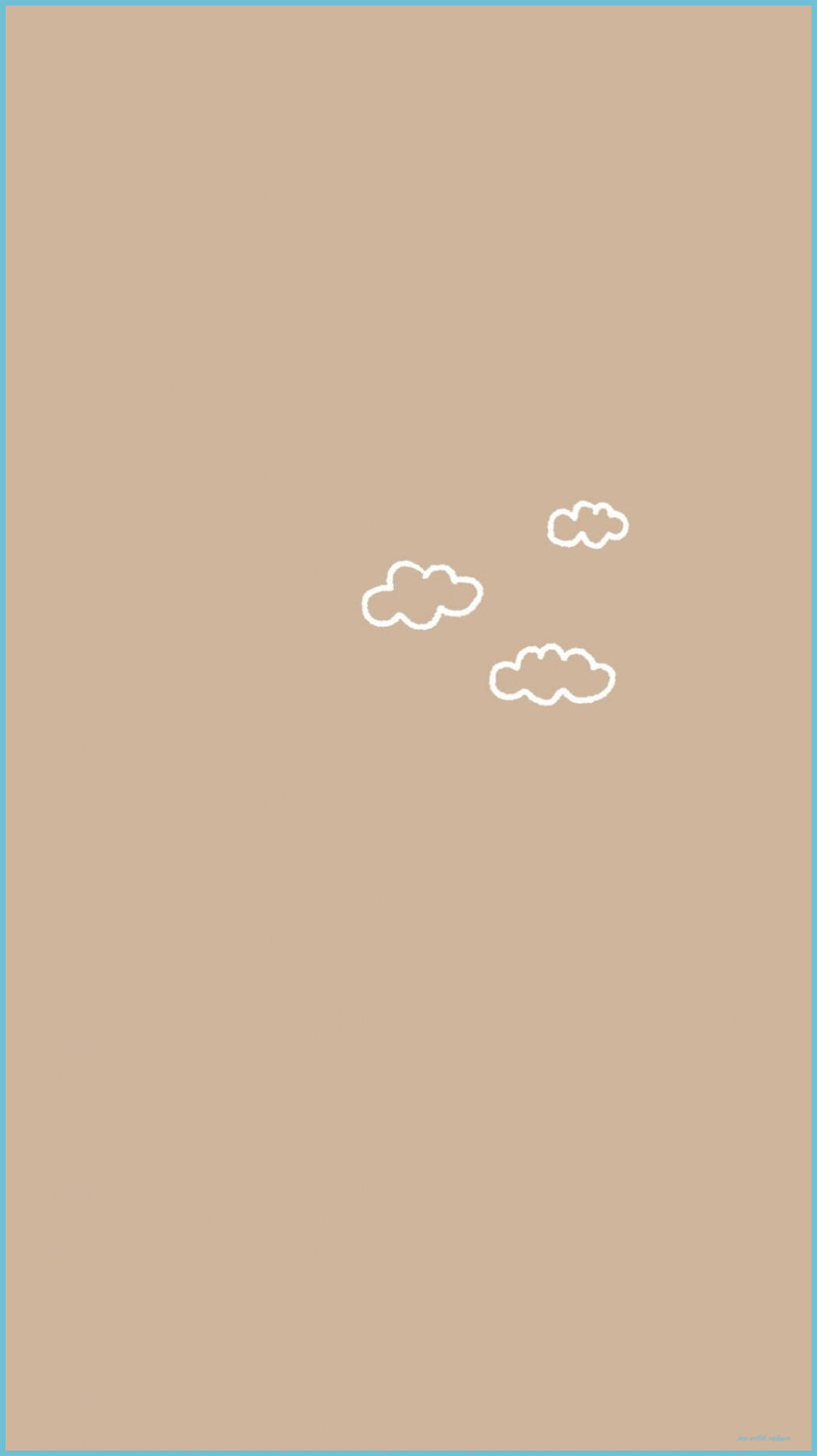 米褐色美學上的白雲 壁紙