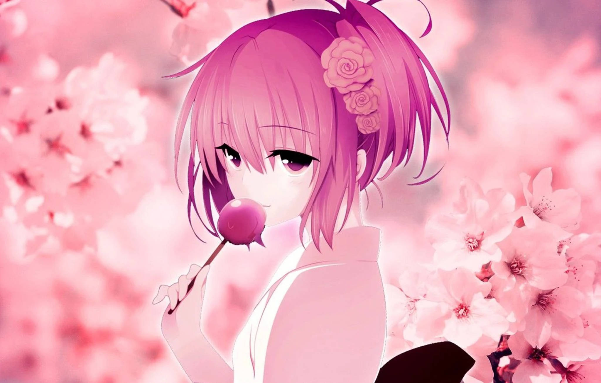 「粉彩之悅：與Momo Belia一同探索粉色動漫美學的迷人世界」 壁紙