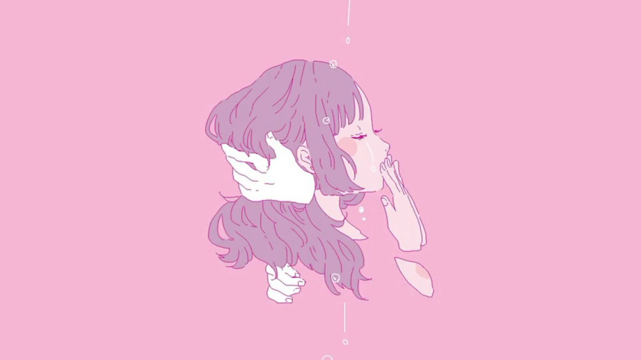 粉彩粉紅動漫美學 壁紙