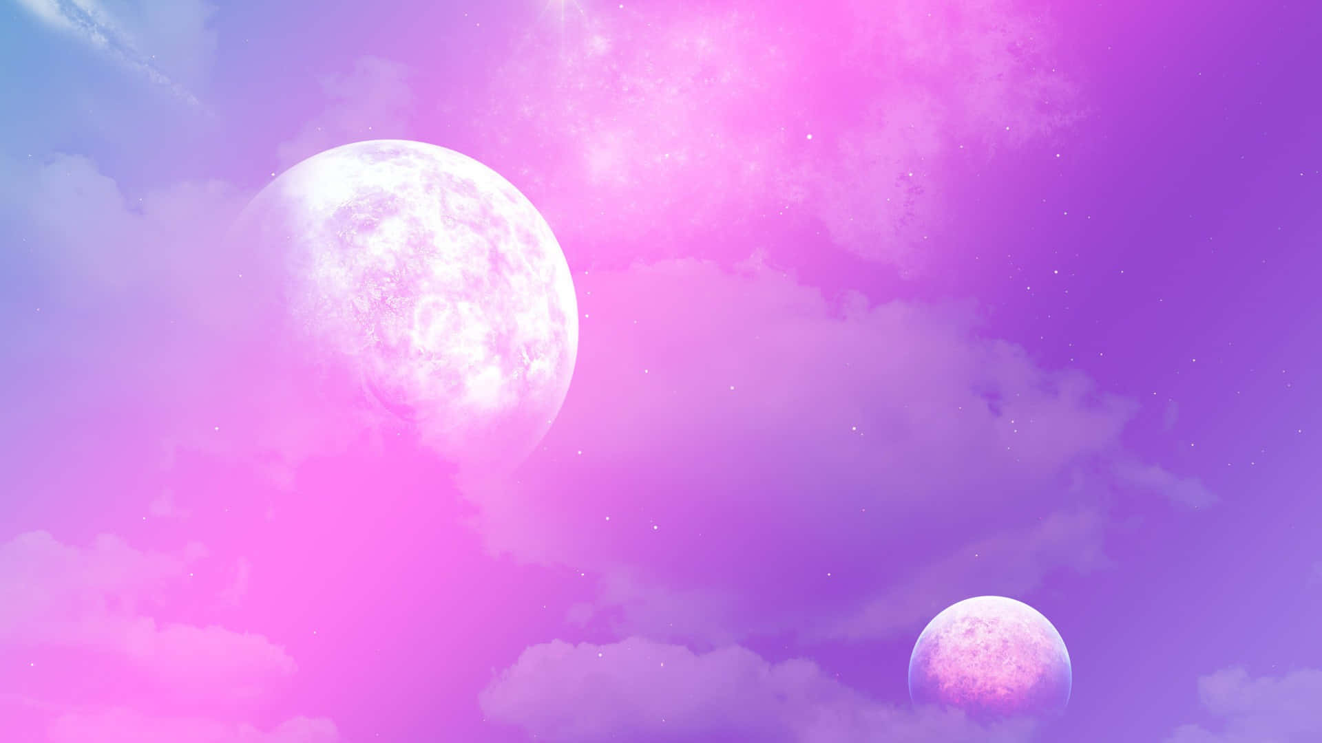 粉月紫空 壁紙