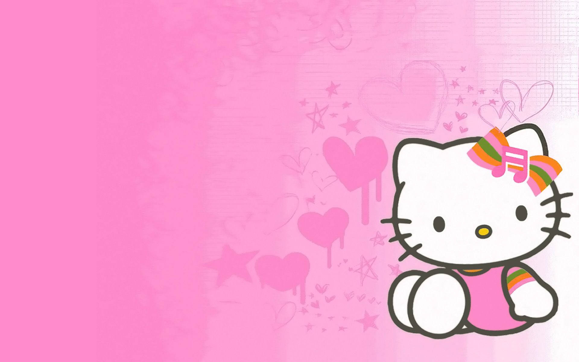 粉橙風格的Hello Kitty美學 壁紙