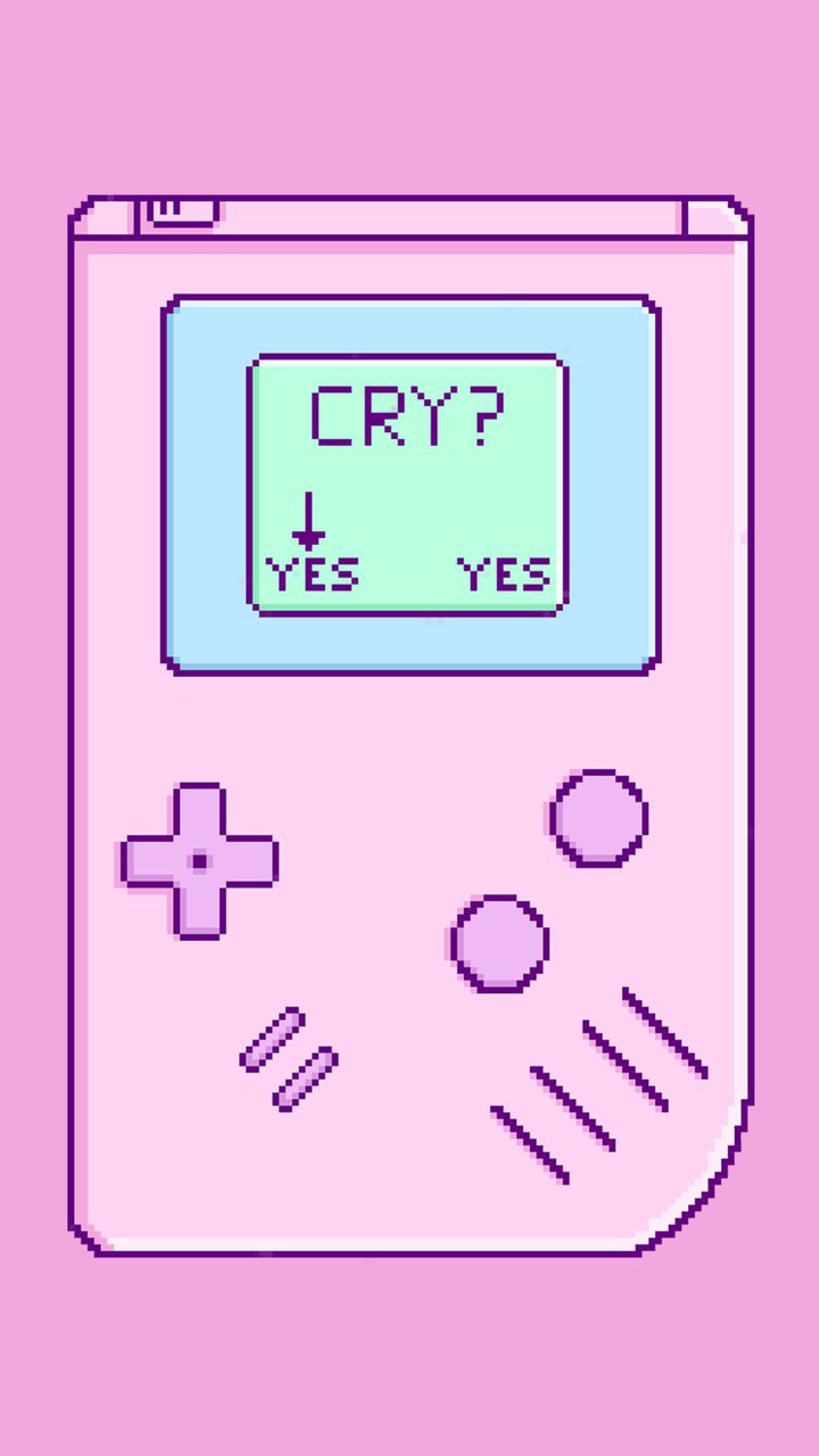 粉紅 Game Boy 哭泣選單 壁紙