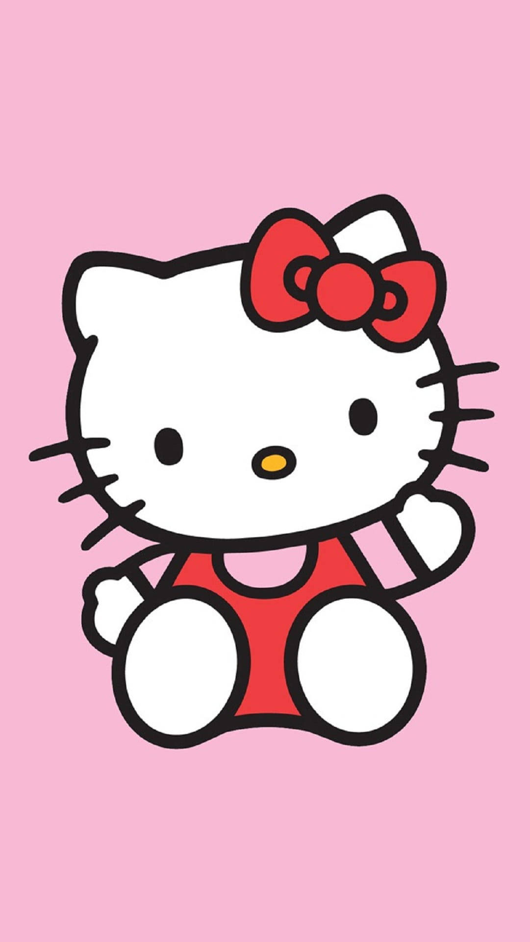 粉紅Hello Kitty揮手坐姿