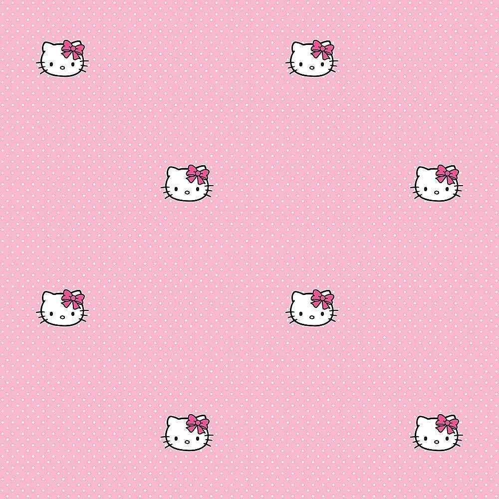 粉紅Hello Kitty頭像花紋 壁紙