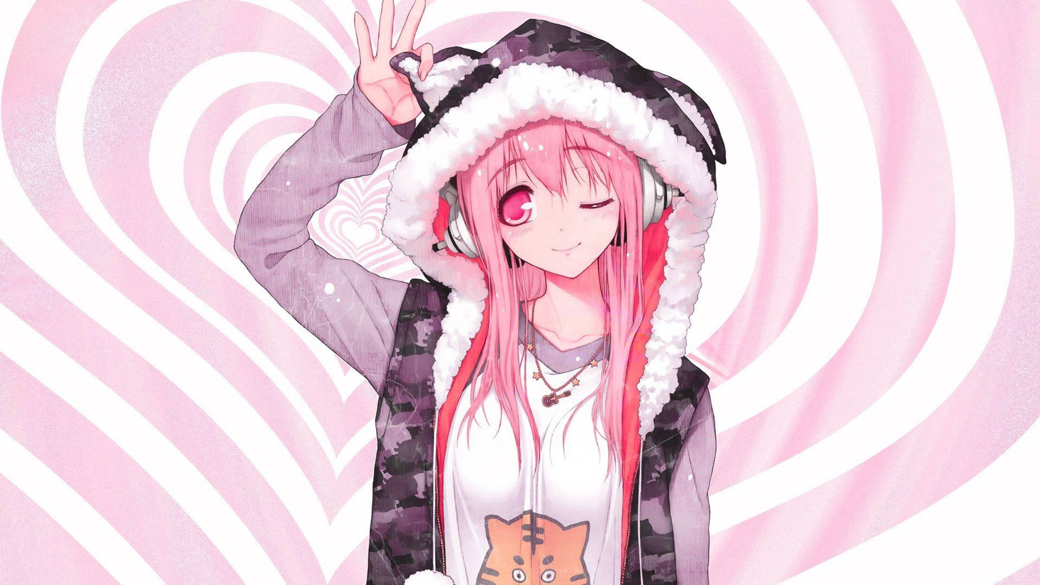 粉紅動漫美學 Super Sonico 壁紙