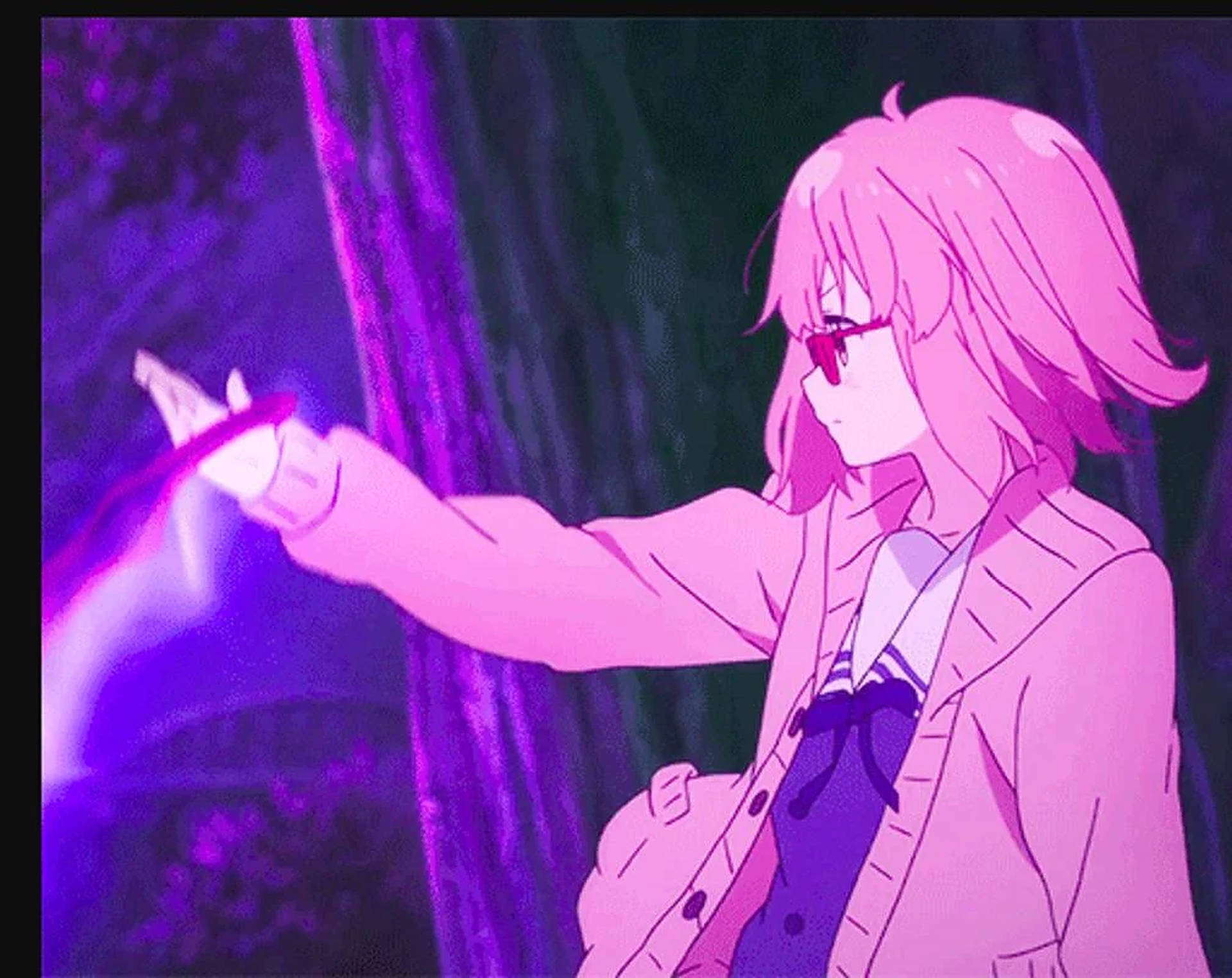 粉紅動漫美學少女桌布