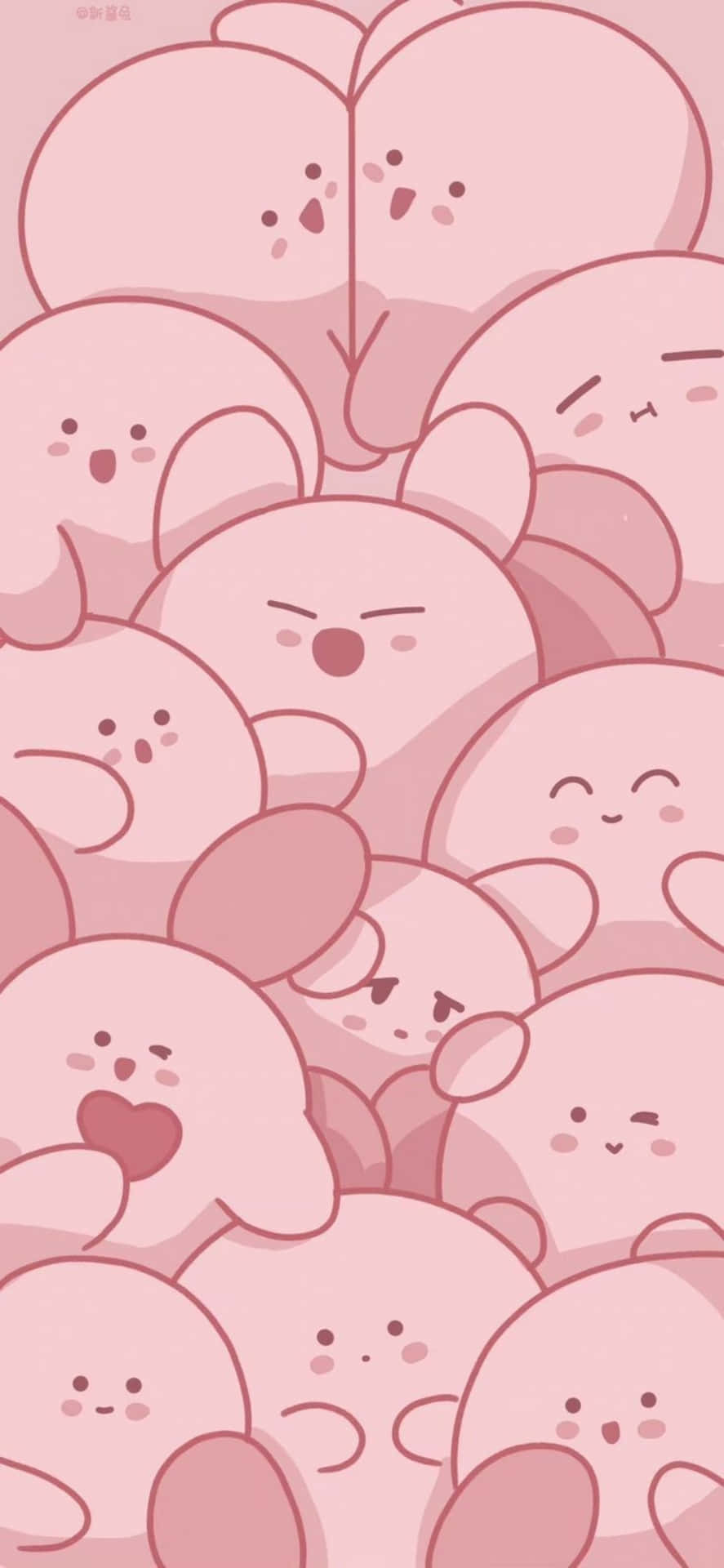 粉紅可愛卡比美學桌布 — 卡比 GIF 壁紙