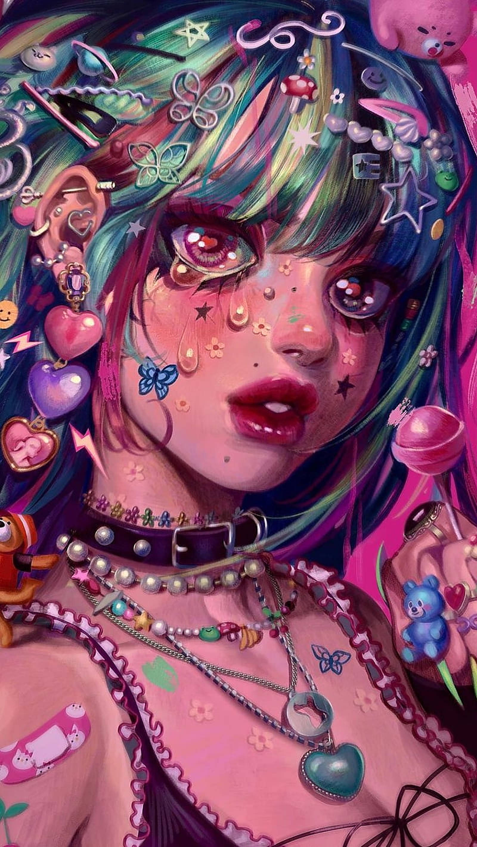 粉紅系美少女 壁紙