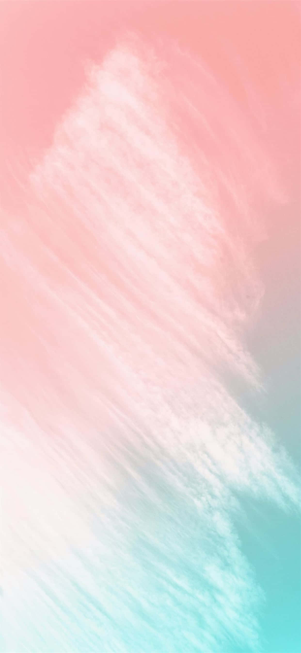 粉紅與藍綠色雲朵背景 壁紙