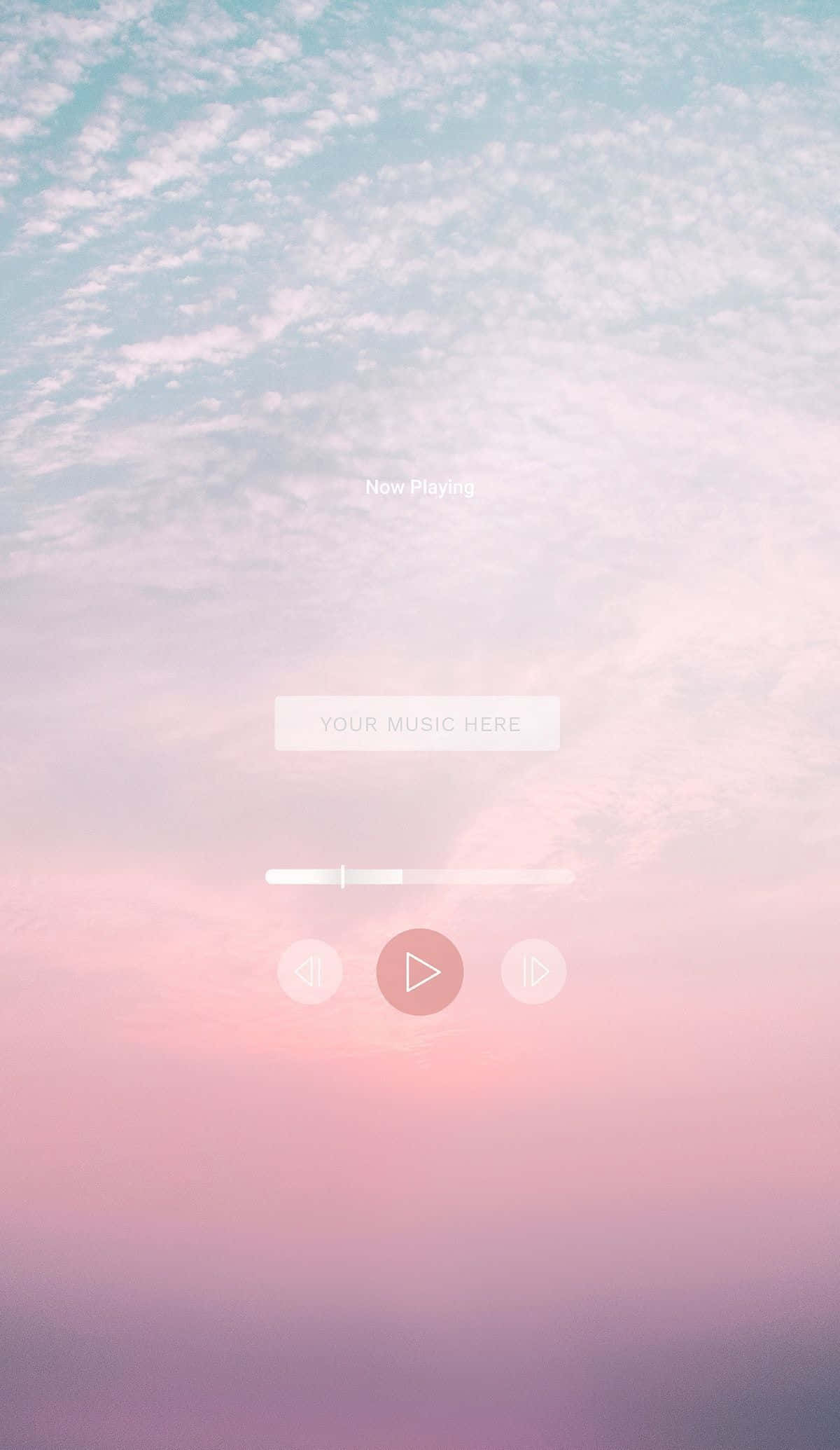粉红天空与云朵和蓝天 壁紙