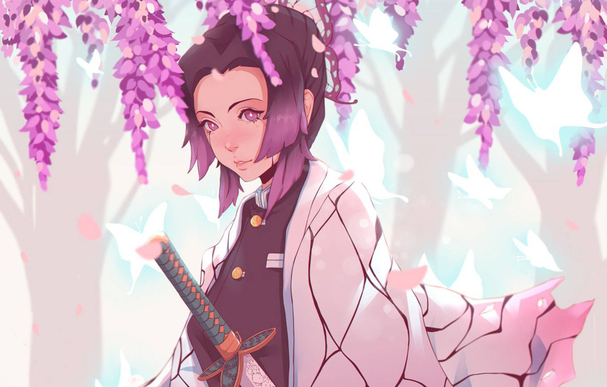 粉色動漫美學忍 壁紙