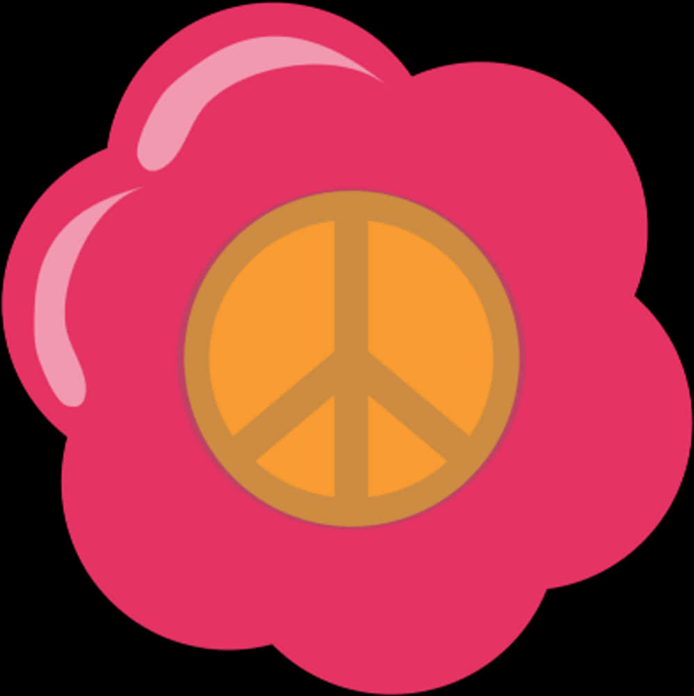 粉色和平之花圖形 壁紙