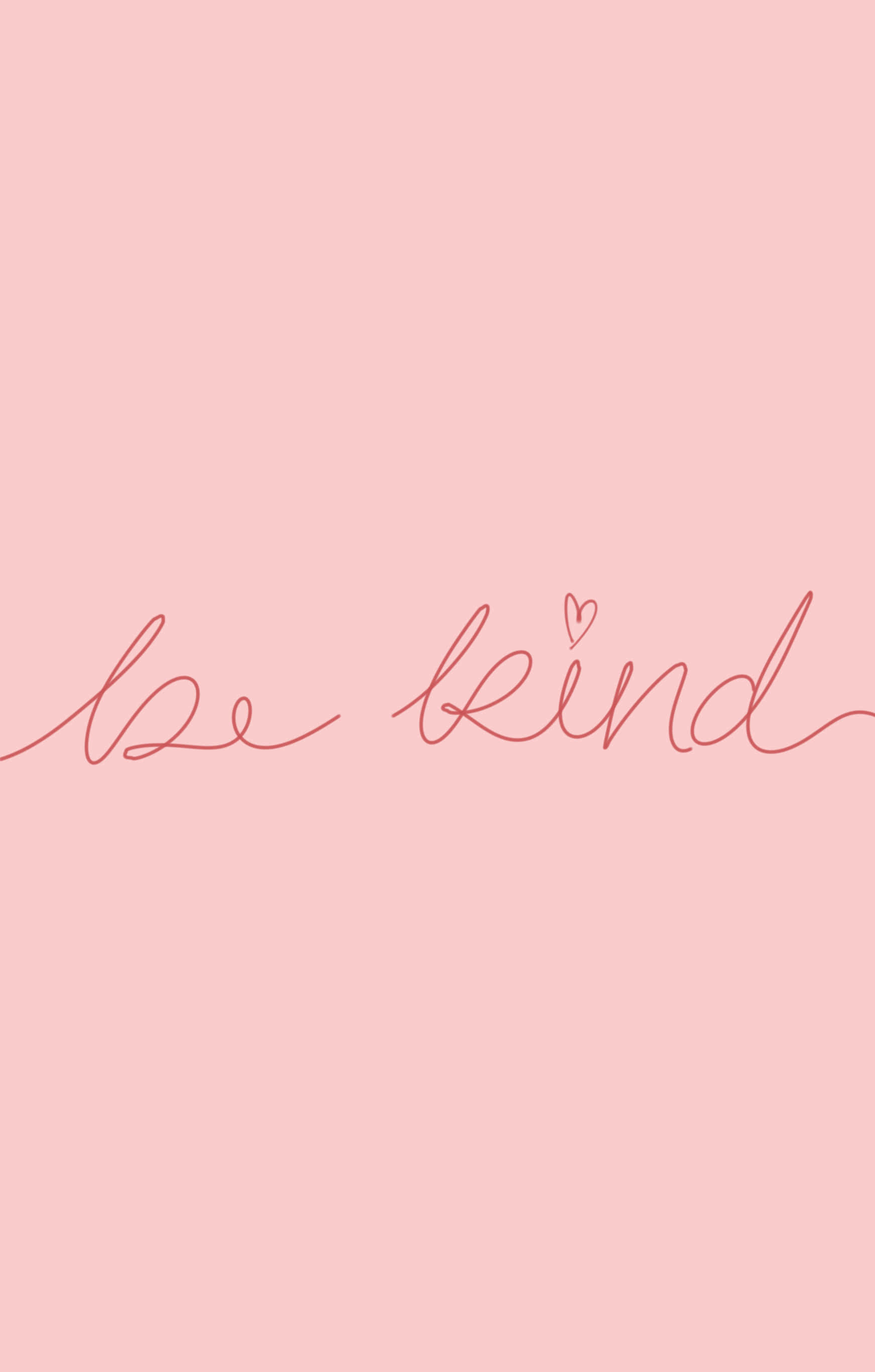 粉色背景上手写的“be kind”文字 壁紙
