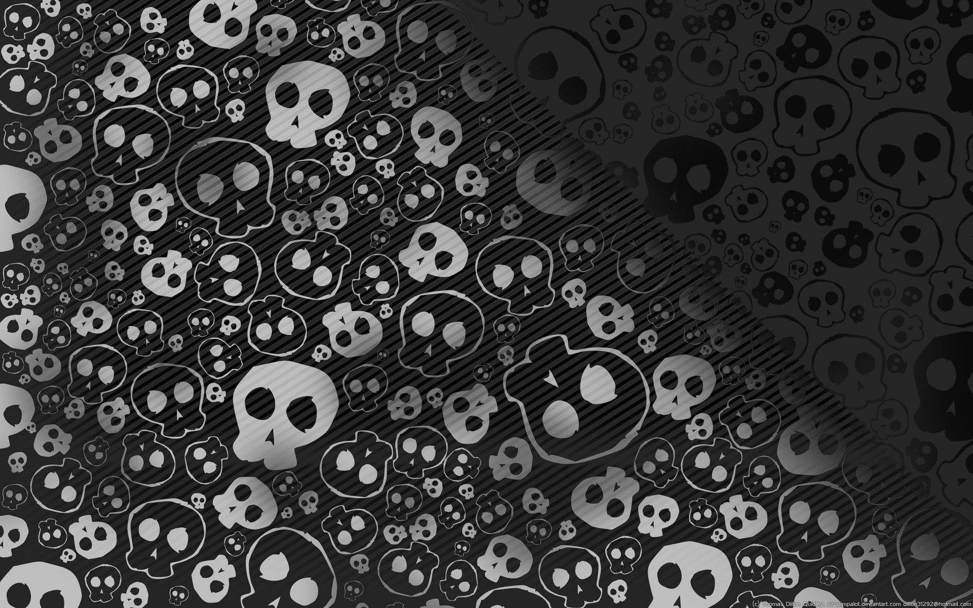 黑白骷髏圖案 粗糙質感 — 骷髏 壁紙