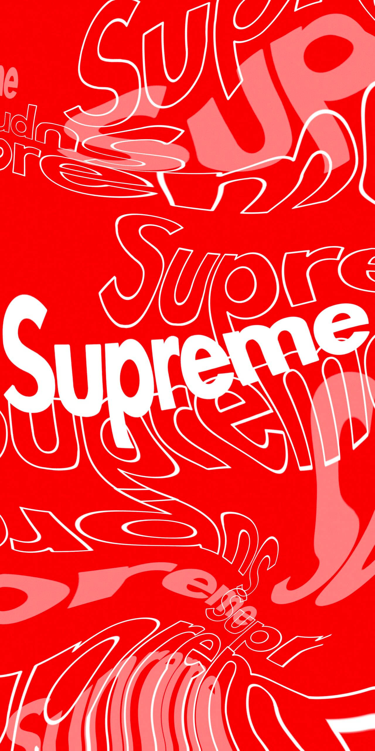 紅色 Supreme 波浪字體 壁紙