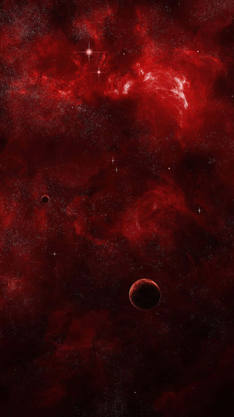 紅色太空星球在下 壁紙