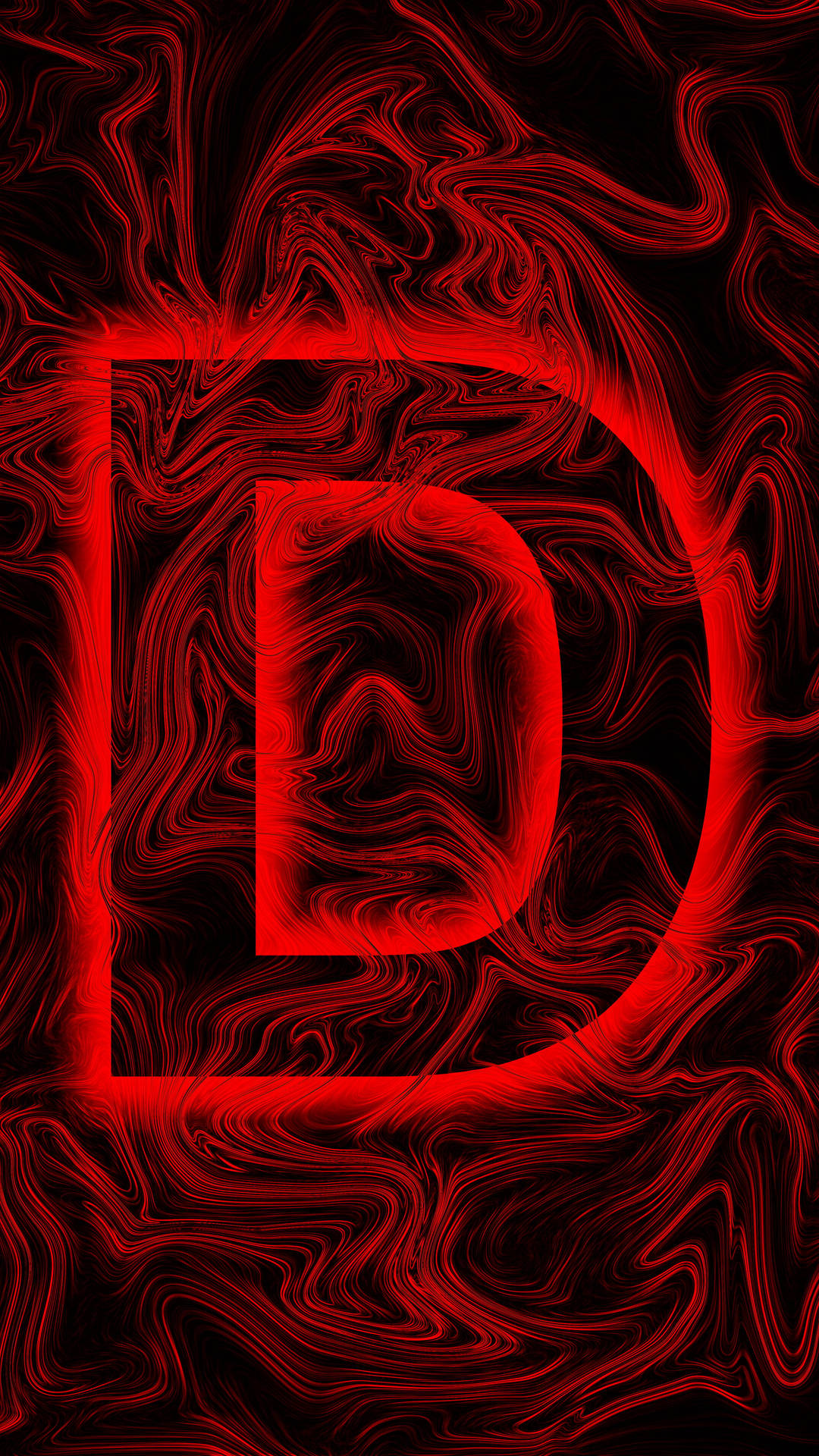 紅色抽象美學字母D