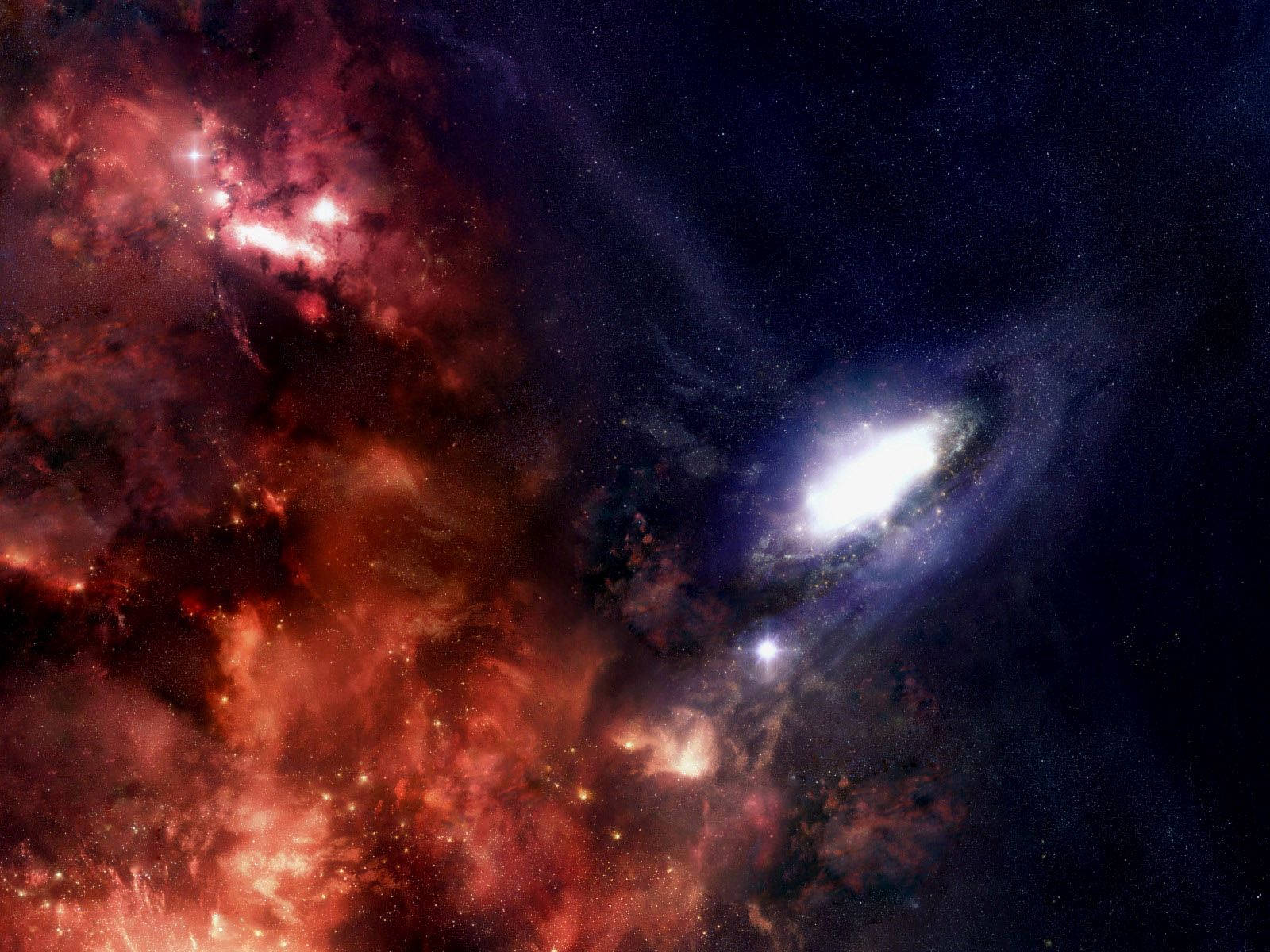 紅色星雲星系宇宙桌布