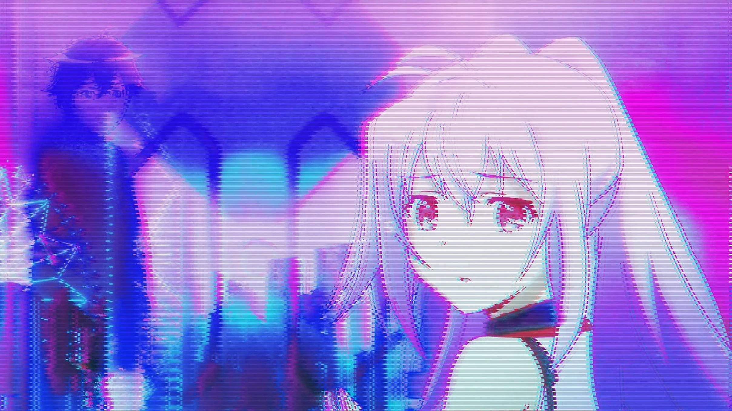 紫色動漫美學少女 壁紙