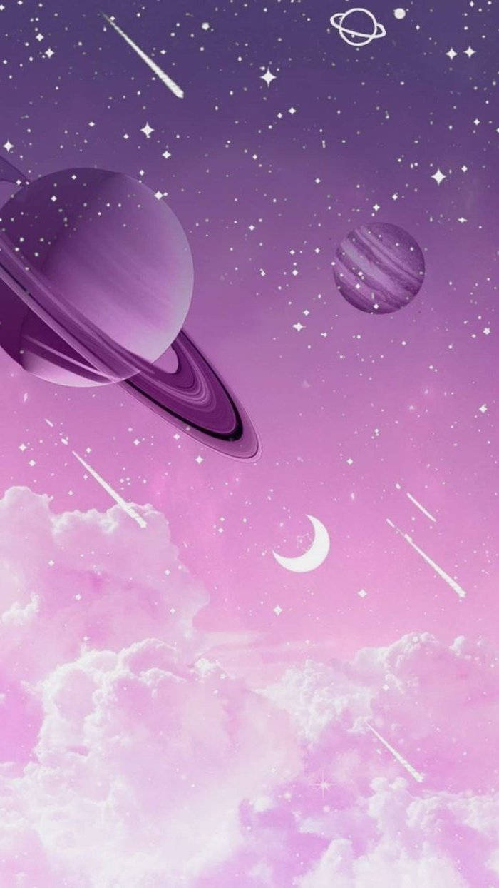 紫色太空美學 壁紙