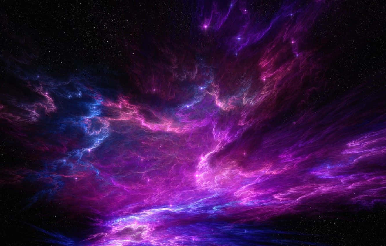紫色星云银河叠加图 壁紙