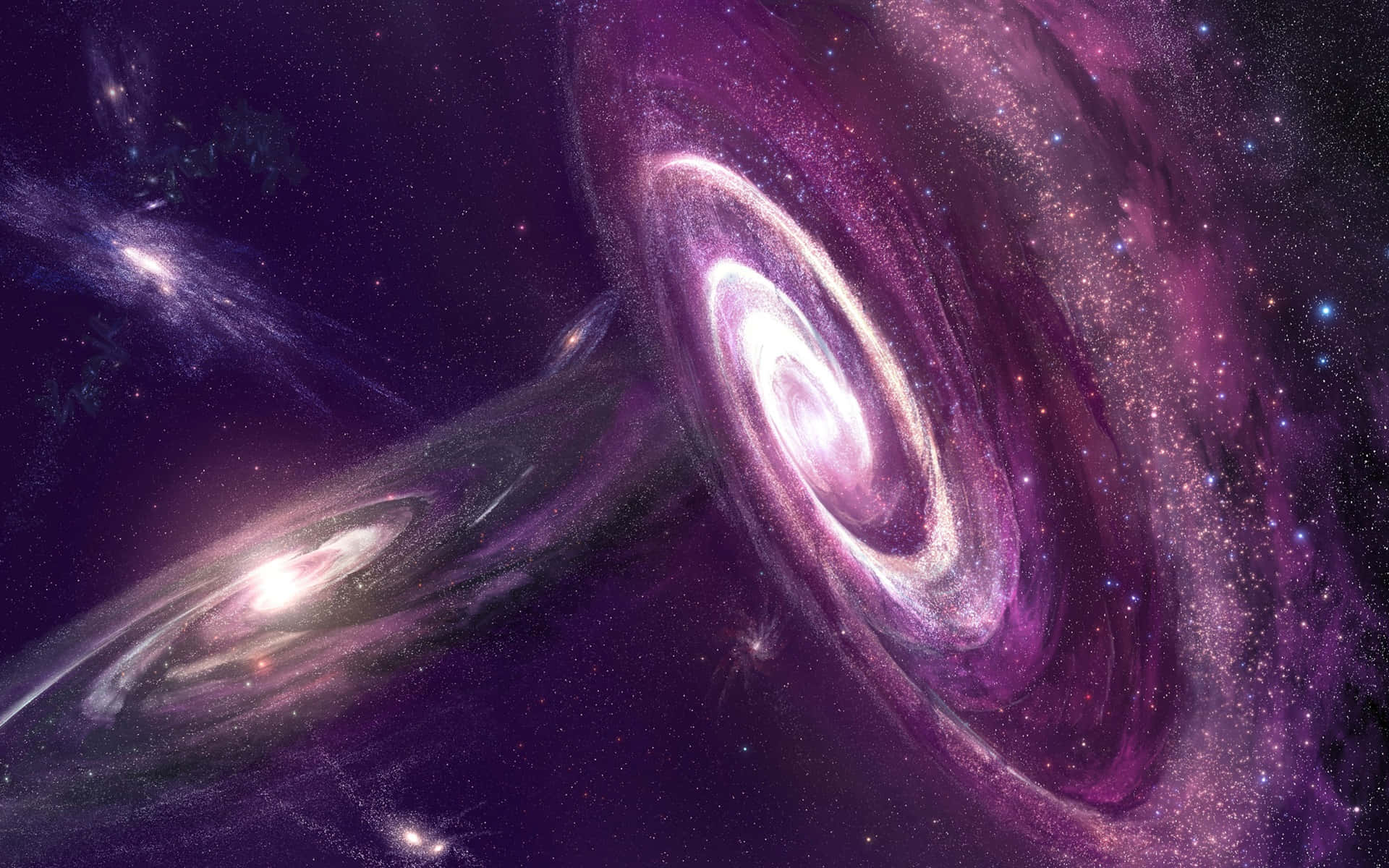 紫色星系的綺麗之美 壁紙