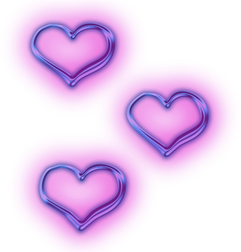 紫色霓虹心形三联画 壁紙